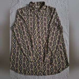 Pleione Multicolor Geometric Blouse